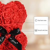 Beruang Mawar Buatan Grosir dengan Boneka Beruang Bunga Abadi Buatan Tangan untuk Hadiah Hari Valentine Hari Ibu dengan Kotak