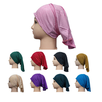 Islamische Unter schal hüte Plain Cotton Jersey Inner Hijab Caps Tube Bonnet Muslim Cap für Frauen