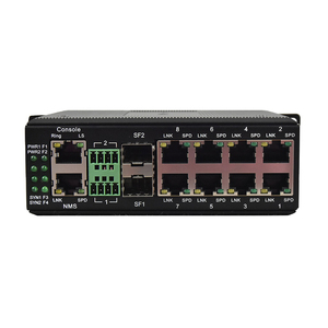 Bộ Chuyển Mạch Mạng Công Nghiệp <span class=keywords><strong>8</strong></span> Cổng Gigabit UTP Ethernet + 2 SFP Với Cổng Nối Tiếp - Product Image 1
