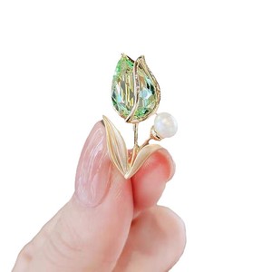 Nuevo Broche de Flor de Tulipán de Lujo para Mujer, Elegante Mini Pin de Solapa, Hebilla de Moda para Bufanda, Accesorios de <span class=keywords><strong>Ropa</strong></span> - Product Image 3