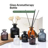 Bouteille diffuseur à roseaux en verre givré noir mat et blanc, minimaliste, vide, 100 ml, 200 ml, pour huiles essentielles d'aromathérapie, vente en gros