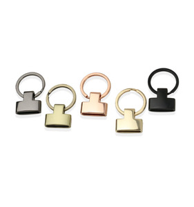 Metal Zinc Alloy Car Keyring Keychain Holder 22mm Tape Slot O Ring Key Chain for DIY Craft Bag Accessory