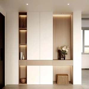 Modern Design Wooden <b>Shoe</b> <b>Rack</b> Cabinet with Sliding Door High Quality Large Portable Panel Style for Living Room - Product Image 1