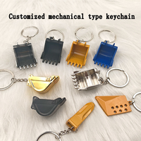 Porte-clés en métal en forme de godet d'excavatrice 3D personnalisé en acier inoxydable, jaune et noir, couleur personnalisée, souvenir portable, cadeaux d'entreprise