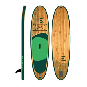Wooden Stand Up Paddle Board GEETONE Double Trible Layer Isup Sup Stand Up Surfboard Paddle North Touring Wood Set Inflatable Paddleboard Paddle Board