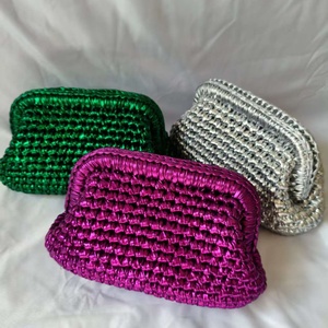 Borse da Sera per Donna con Motivo Pelle di Serpente Metallizzata, Realizzate a Mano in Materiale Poliestere di Lusso, con Tracolla a Catena - Product Image 2
