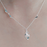 Collier papillon de gourde cassée en argent sterling 925 Design original bijoux fins pour femmes