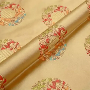 В наличии дышащий материал, китайский узор, удачи, популярная дешевая ткань из жаккардовой парчи, полиэфирная ткань для постельных принадлежностей - Product Image 1