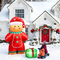 Homme en pain d'épices gonflable Oxford de 2 m, décorations de Noël gonflables d'extérieur, fournitures de décorations de Noël d'extérieur, imperméables
