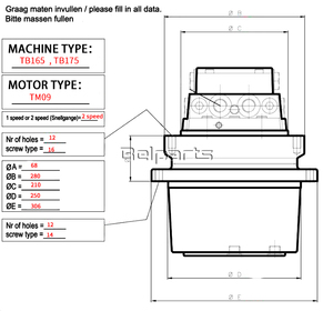 Moteur de translation final pour excavatrices SY Cato : modèles TM09, HD250, HD307, HD308, E70, E70B, E308, E307, DH80, DX75, R80-7, SY95C-9 - Product Image 3