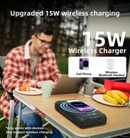 76800mAh centrale électrique portable extérieure 12V prise de cigare 15W charge sans fil voiture pompe à air réfrigérateur batterie externe