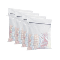 Lot de sacs de lavage en maille anti-emmêlement et anti-déformation, avec fermeture éclair, protection pour machine à laver (mailles fines, grosses, alvéolées)