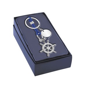 Porte-clés en forme de roue de bateau avec jeton et porte-clés en plastique - Product Image 2