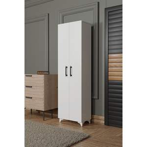 Moderno Armario Multiusos de Madera Maciza con 7 Estantes, Organizador de Almacenamiento con 2 Puertas y Zapatero, Material de Panel - Product Image 5