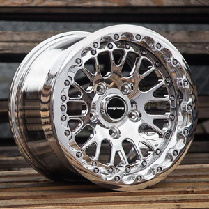 1 2 pièces en alliage forgé chromé personnalisé voiture de course Concave roue anti-détachement Beadlock 5x114.3 5x130 4*100 15 <span class=keywords><strong>16</strong></span> 17 18 <span class=keywords><strong>pouces</strong></span> jante - Product Image 1