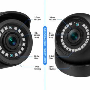 Kit de Vigilancia de Seguridad con Cable Coaxial AHD de 1080P y 16 Canales, Sensores CMOS, NVR, Cámaras HD con Visión Nocturna Infrarroja para el Hogar - Product Image 3