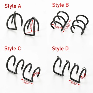 1 Paire de Boucles <span class=keywords><strong>d</strong></span>'Oreilles Clip-on en Acier Inoxydable avec Strass en Cristal, Hélix Cartilage, Sans Perçage, Réglables, Cadeau pour Femmes et Hommes - Product Image 2