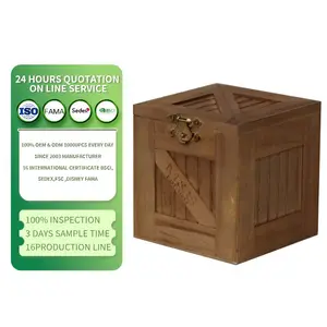Cajas de cubos de almacenamiento decorativas de madera con tapa, caja de almacenamiento grande marrón rústica para estantes, contenedores de cubos, contenedores organizadores para juguetes