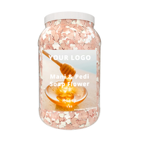 Sabun Solid bunga sekali pakai, Label pribadi cepat menghilangkan rasa madu lembar sabun tangan/kelopak mandi untuk Spa kecantikan 1kg