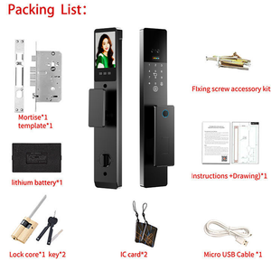 Serrure de porte intelligente Glomarket avec reconnaissance faciale 3D, caméra et empreinte digitale, serrure de porte intelligente Wifi Tuya, serrure de porte numérique intelligente - Product Image 3