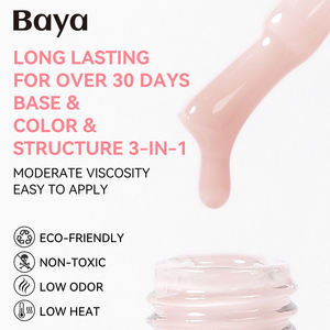 Jeugdroos 20 Kleuren 3-In-1 Rubberen Basisgel Nagellak Oem Private Label Rubberen Basislaag Nagelbenodigdheden 15Ml Flessen Kg Bulk - Product Image 2