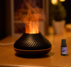 Dq705 Đen Nhà Độc Đáo Mô Phỏng Ngọn Lửa Không Khí Mùi Hương Hương Khuếch Tán Độ Ẩm Sương Mù Nhà Sản Xuất Hương Liệu Tinh Dầu Khuếch Tán - Product Image 1