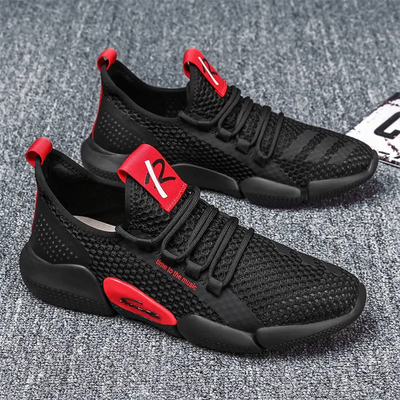 YATAI High-end men's comfortable running shoes stylish black sneakers