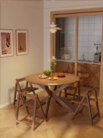 Ensemble de table à manger pliable simple, pratique et élégamment conçu pour les espaces compacts