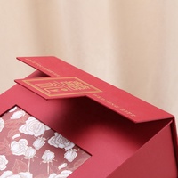 Benutzer definierte Luxus druck Blume Geschenk box Hochzeits bevorzugung boxen Hochzeits geschenk box Verpackung mit PU-Griff