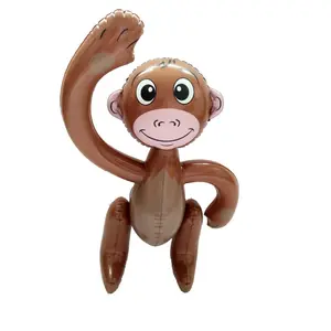 Supply Pvc Inflatable 60cm Waving Monkey Brown Cute Salute Monkey Children's Toy Lucky Monkey