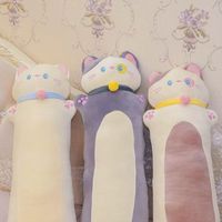 Oreiller long en peluche personnalisé OEM en forme de chat, jouet en peluche doux, coussin de sommeil à câliner, cadeau d'anniversaire pour adultes et enfants