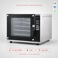 Four à convection électrique commercial, 4 plateaux, acier inoxydable, 220V, circulation d'air chaud, four de boulangerie de comptoir pour la restauration