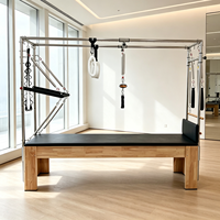 Reformadores de Pilates de Madera de Roble, Cadillac de Pilates con Mesa de Trapecio para Entrenamiento de Columna Vertebral en Estudio de Yoga