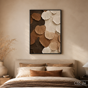 HALO Luxury Abstract <b>Mirror</b> Painting Wall Art 3D Ginkgo Leaf Textured Decor Vietnam Manufacturer OEM ODM - Product Image 4