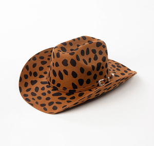 CL3163 Neuer Modischer 100% Wollfilz-Hut mit Zebra-Muster-Druck, Unisex Cowboy-Hüte im Cattleman-Stil, Sombrero - Product Image 4