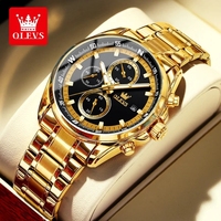 Jam Tangan Pria OLEVS 2026 Terbaru, Bahan Stainless Steel Tahan Air, Bercahaya, Kronograf, Tanggal, Kasual, Fashion, Original, Quartz