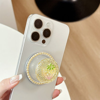 Soporte magnético universal para teléfono móvil con diseño de fresa, perlas epoxi y brillantina, accesorio para chicas a la moda.