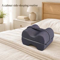 Coussin de genou en mousse à mémoire de forme, tricoté, respirant, antistatique, pour l'élévation des jambes, pour la grossesse et la sciatique, OEM