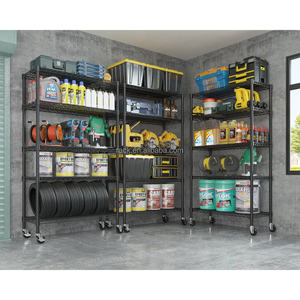 상업용 학교용 메탈 선반 5단 크롬 스틸 와이어 선반 높이 조절 가능한 팬트리 주방 수납 정리대 - Product Image 4