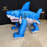 Ballon gonflable en forme de requin style pixel art pour la décoration de fête d'anniversaire des enfants, modèle de poisson de dessin animé gonflable pour spectacle scolaire