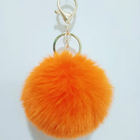 Vente en gros de pompons multicolores en fourrure de 8 cm de diamètre, mignons, pour sacs, porte-clés, accessoires pour sacs de femmes et clés de voiture, boule de fourrure, porte-clés pompon