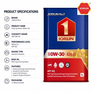 JORUN 0W-<span class=keywords><strong>30</strong></span> <span class=keywords><strong>Aceite</strong></span> de Motor Sintético Completo 1L API SQ ACEA C3 PAO MB 229.31 BMW LL-04 VW 502 00/505 01 Compatible con DPF - Product Image 3