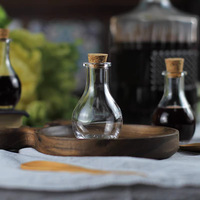 En stock Mini pots en verre transparent de 50 ml avec couvercle en liège Contenant en verre unique pour bonbons Stockage de safran 5g Bouteilles à vœux Bouchon en plastique