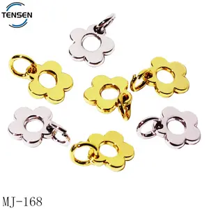 Pendant For Chain Flower Shape Mini Bracelet Charms Making Hollow Logo Jewelry Chain Gold Pendant For Bra Accessory