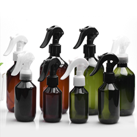Vente en gros de flacons pulvérisateurs ronds en plastique vert ambre de 500 ml et 200 ml, mini pulvérisateur à gâchette, brume fine, pour la maison et l'alimentation