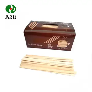 Eco-friendly Biodegradable Disposable Individually Paper Wrapped Wooden Coffee Stirrer