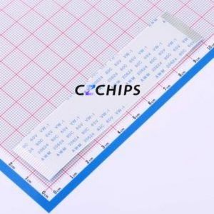 ZX-FFC1.0-T-10048-22P FFC Cable (Flexible Flat Cable) P=1mm Connector 22P 1mm Non-Inverting 10cm - Product Image 1