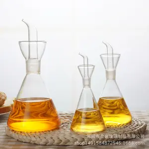 Fournitures de cuisine créatives givrées en verre Borosilicate, bouteille de sauce et de vinaigre, huileur en verre, pot de contrôle d'huile