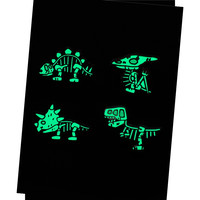 Lot de 4 épingles en émail dinosaure lumineuses, stock USA, broche métallique squelette phosphorescente pour vêtements et sacs