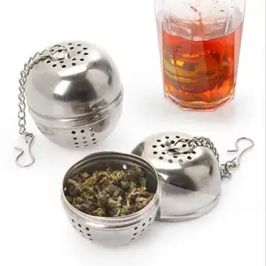 Infusor de chá, bola de aço inoxidável para chá, filtro de tempero, malha, acessórios de cozinha, suporte de bule, difusor